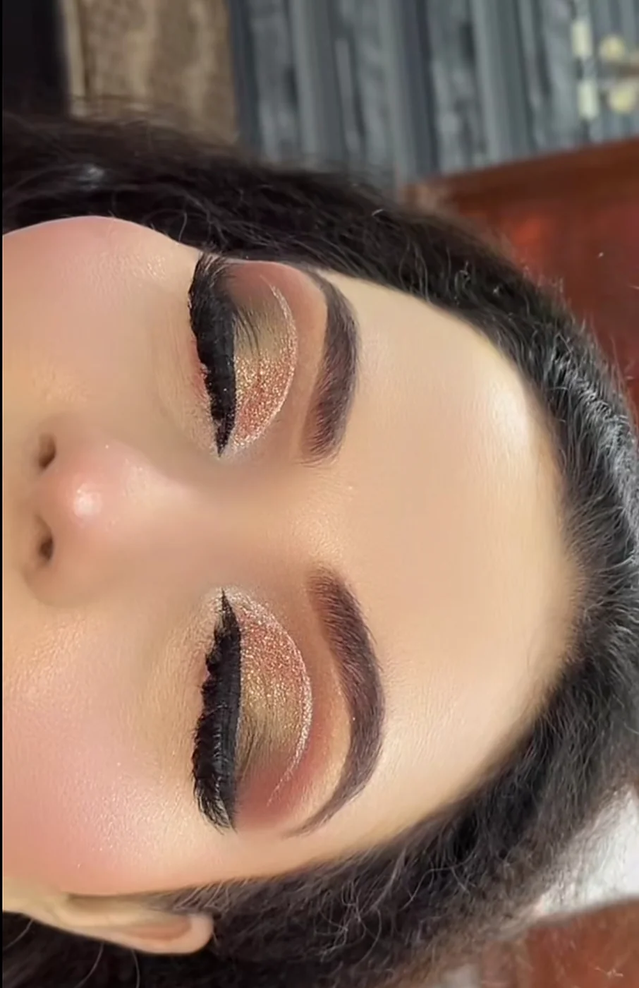Real eye makeup close-up by our Kasur makeup artist